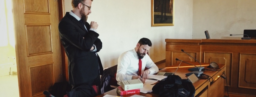 Rechtsanwälte Wullbrandt und Stehr im Mordprozess am Landgericht Ellwangen